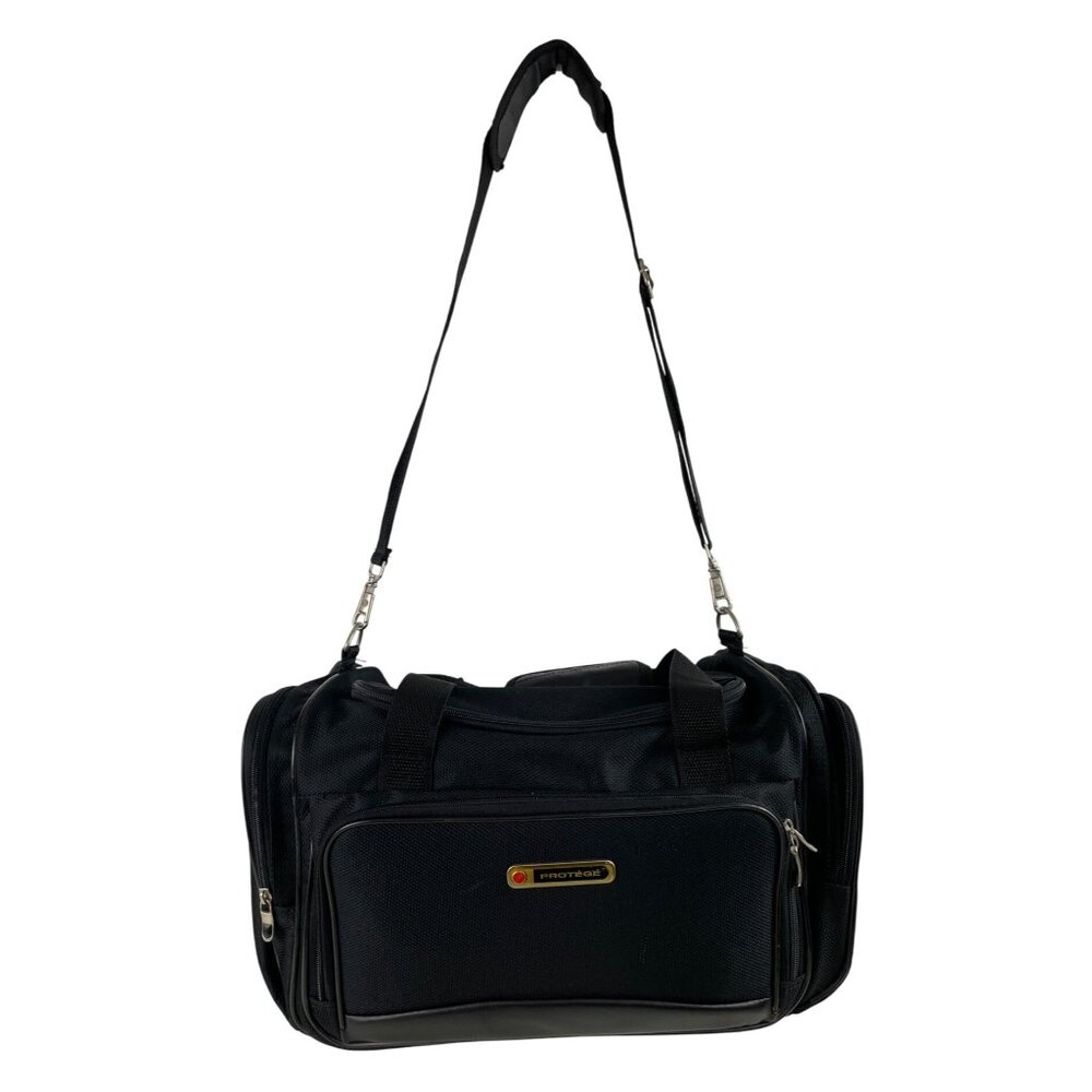 Protege Large Black Collapsible Sport Travel Gym Duffle Bag Shoulder Strap